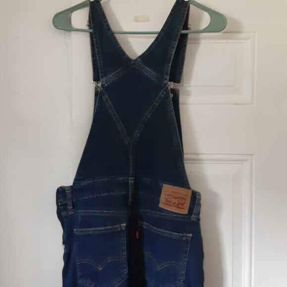 Levi's Overalls Blue Denim Women's Size 28 Side Zip Tapered Leg S40197 Cotton - Picture 10 of 15
